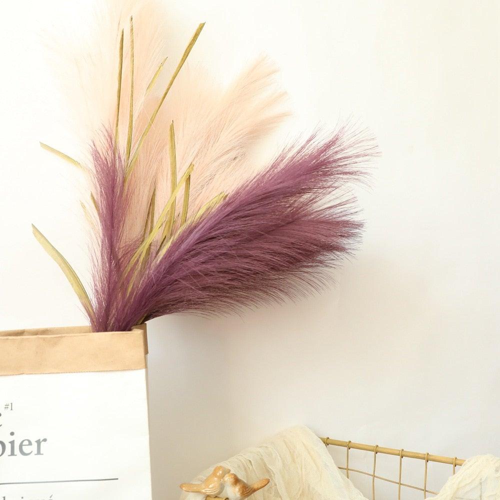Bulrush Artificial Pampas Grass Phragmites 100cm Popular Natural Dried Small Pampas Grass For Wedding Flower Bunch Floor Vase Filler for Living Room Kitchen Decor