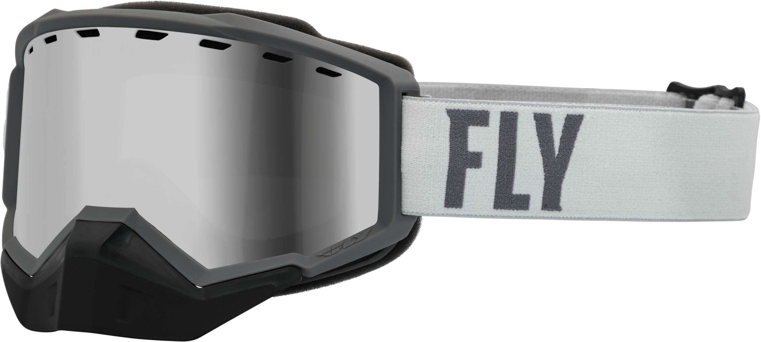 Fly Racing Focus Snow Goggle Gry/Dark Gry W/ Silver Mirror/Smoke Lens 37-50083