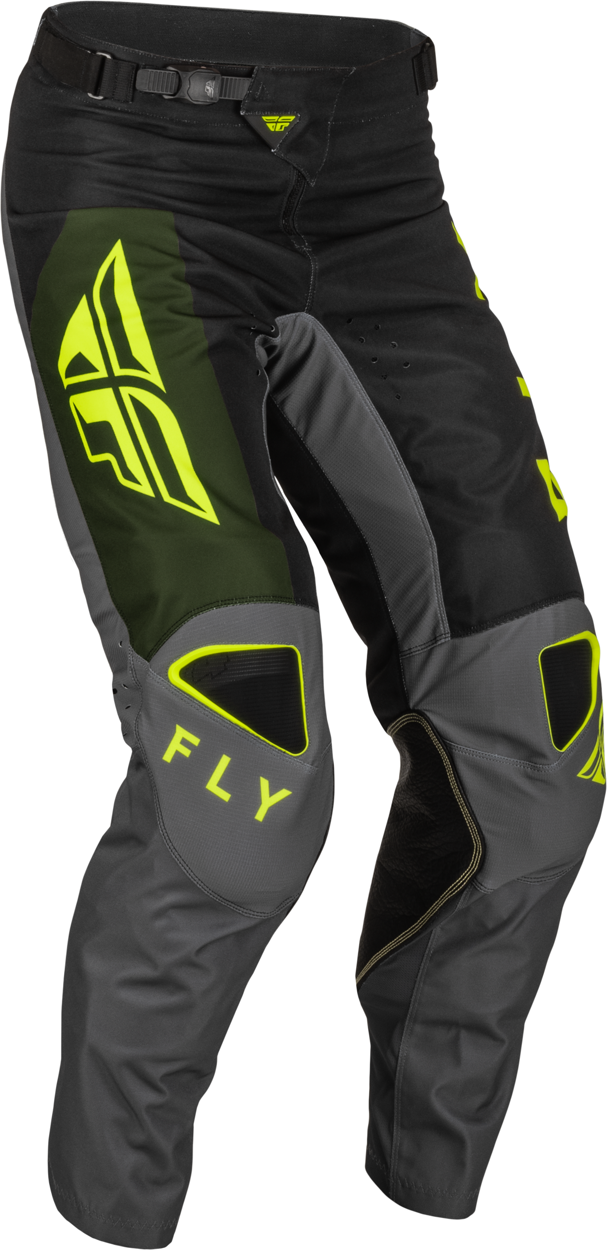 Fly Racing Kinetic Jet Pants Black/Olive Green/Hi-Vis Sz 28 376-53128