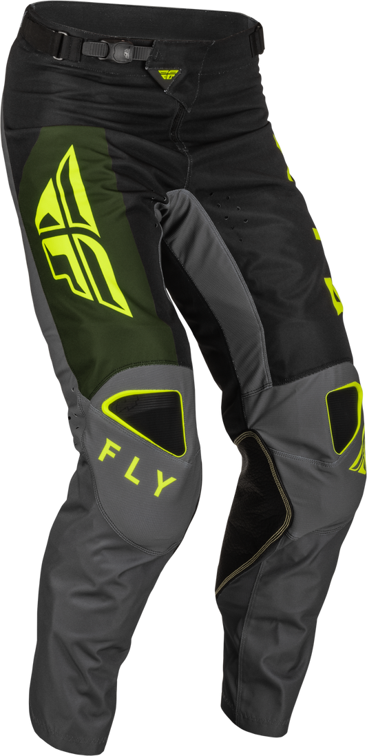 Fly Racing Kinetic Jet Pants Black/Olive Green/Hi-Vis Sz 32 376-53132