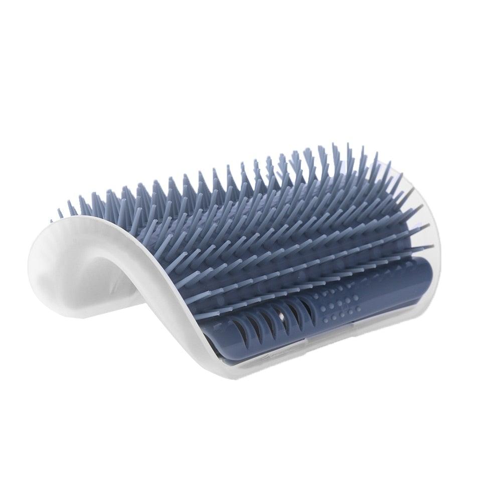 Cat Scratcher Corner Pet Brush Comb Play Cat Toy Plastic Scratch Bristles Arch Massager  Self Groomer with Catnip Pouch Cat Wall Corner Massage Groomer Cat Self Grooming Brush