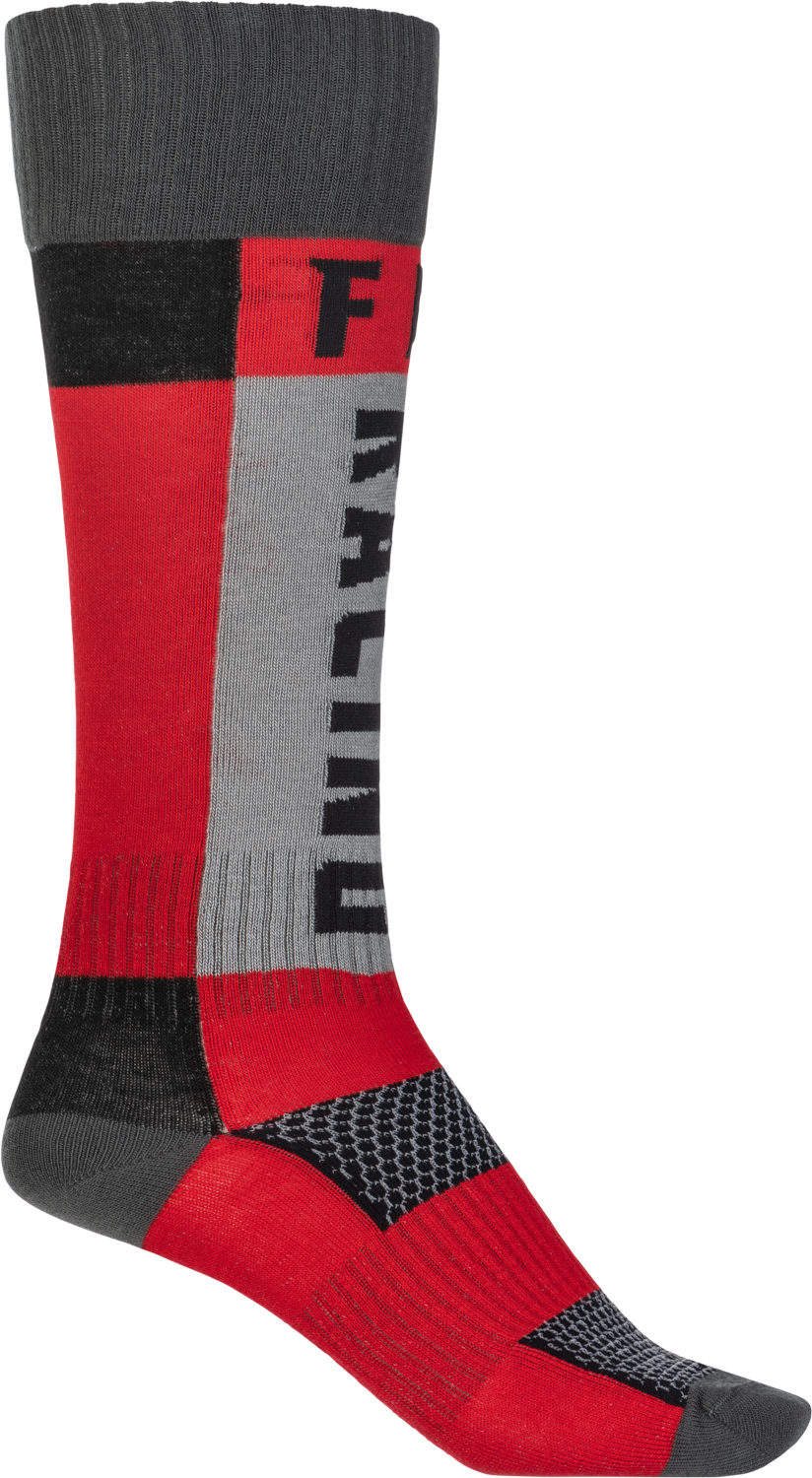 Fly Racing Youth Mx Socks Thick Red/Grey 350-0550Y
