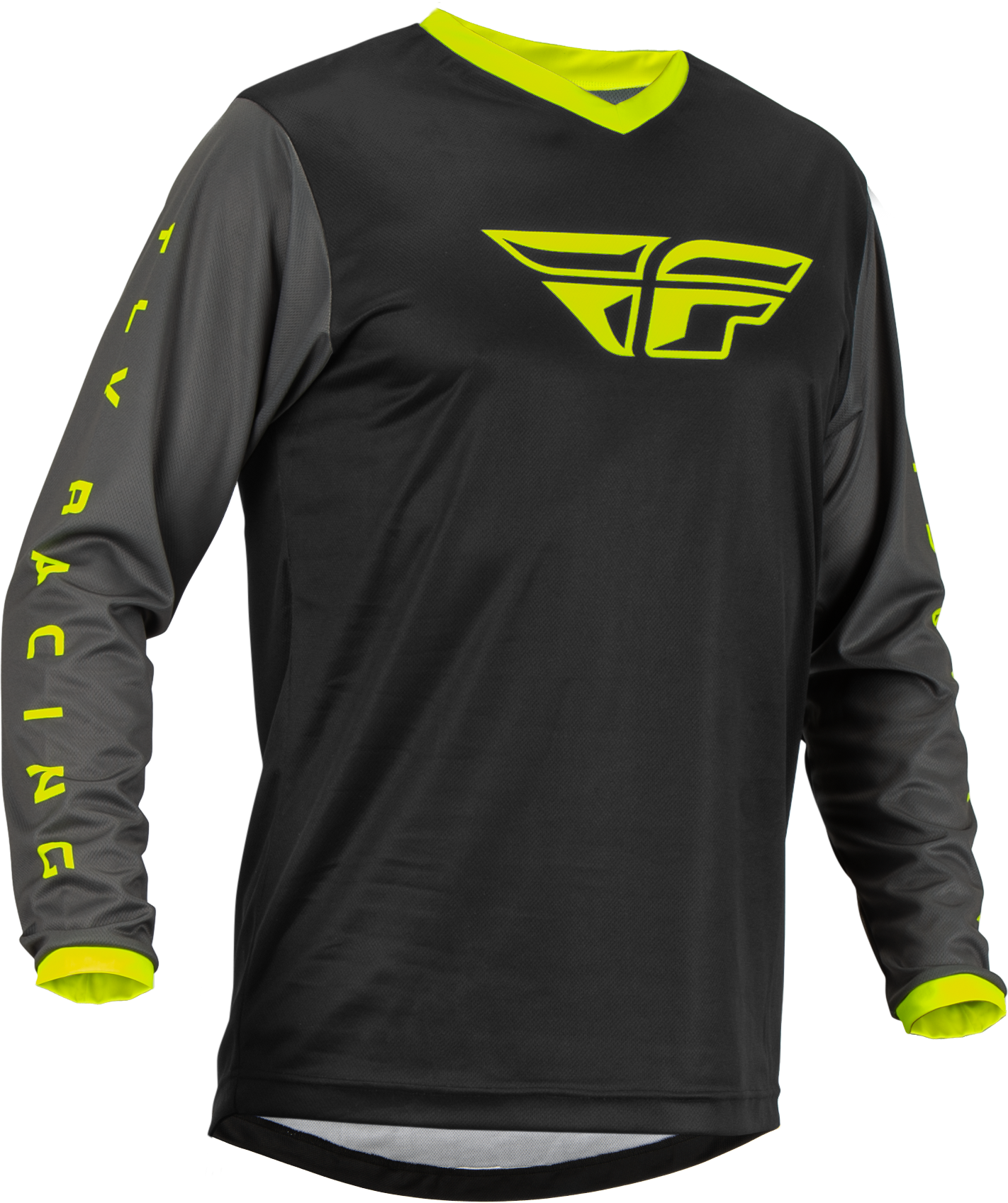 Fly Racing F-16 Jersey Black/Grey/Hi-Vis Lg 376-920L