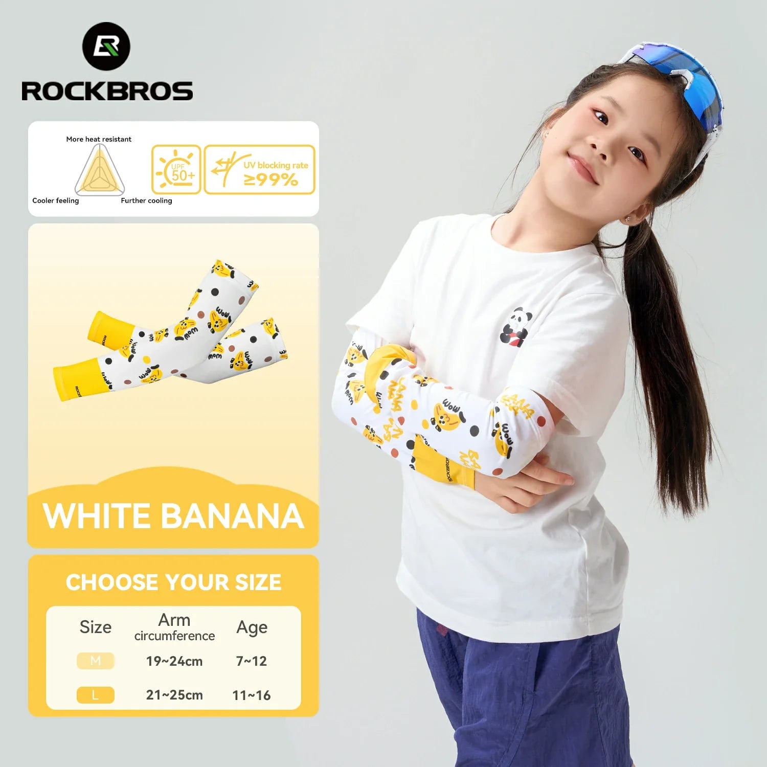 Kids Cooling Arm Sleeves Breathable Sun Protection