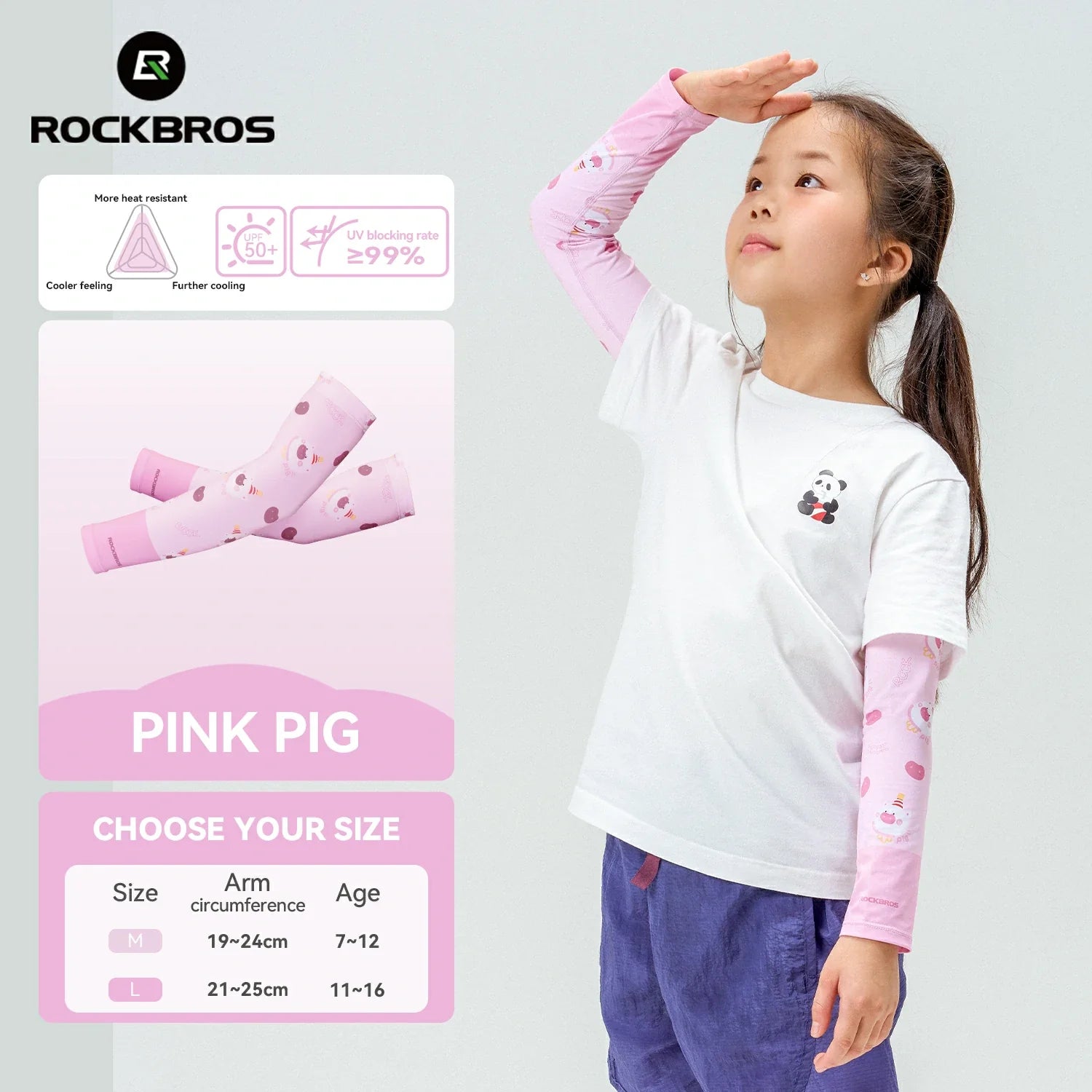 Kids Cooling Arm Sleeves Breathable Sun Protection