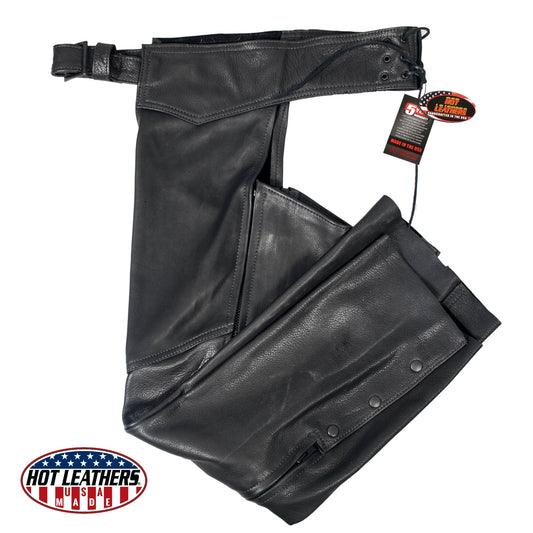 CHL5001 Ladies Black USA MADE Motorcycle Biker  Leather Chaps