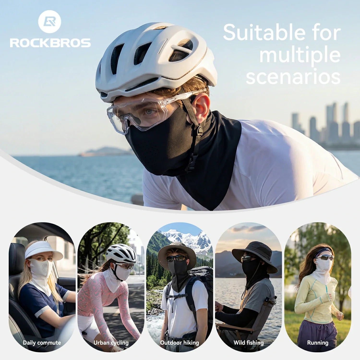 Cooling Face Mask Neck Gaiter for Cycling & Outdoor