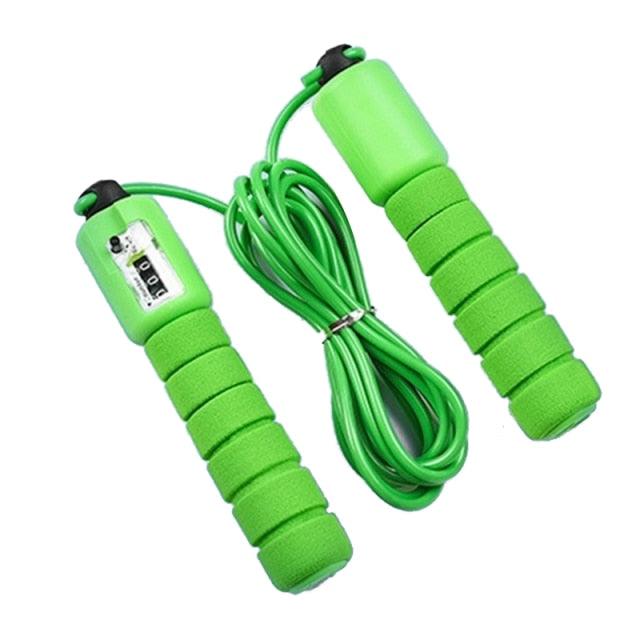 Counting Adult Fitness Fat Burning Bearing Weight Adjustable Steel Jump Rope With Counter For Aerobic Exercise Sports Fitness Cardio Workout Adjustable Cable Soft Sponge Handle For Kids Womens