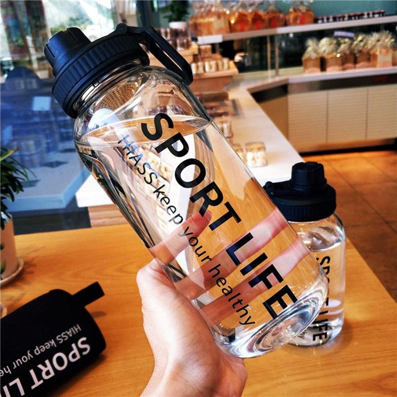 Creative Water Bottle Glass Drink Bottles For Camping Hiking Climbing Sport Bottle Portable Bottle Drinkware Eco-friendly Wide Mouth Glass Drinking Water Bottle Reusable Sport Water Bottles for Gym Hiking