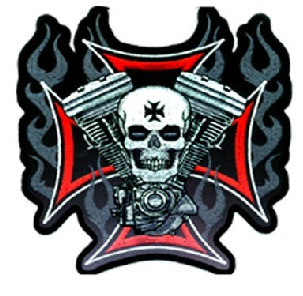 Patch Cross Motor & Skull 4"