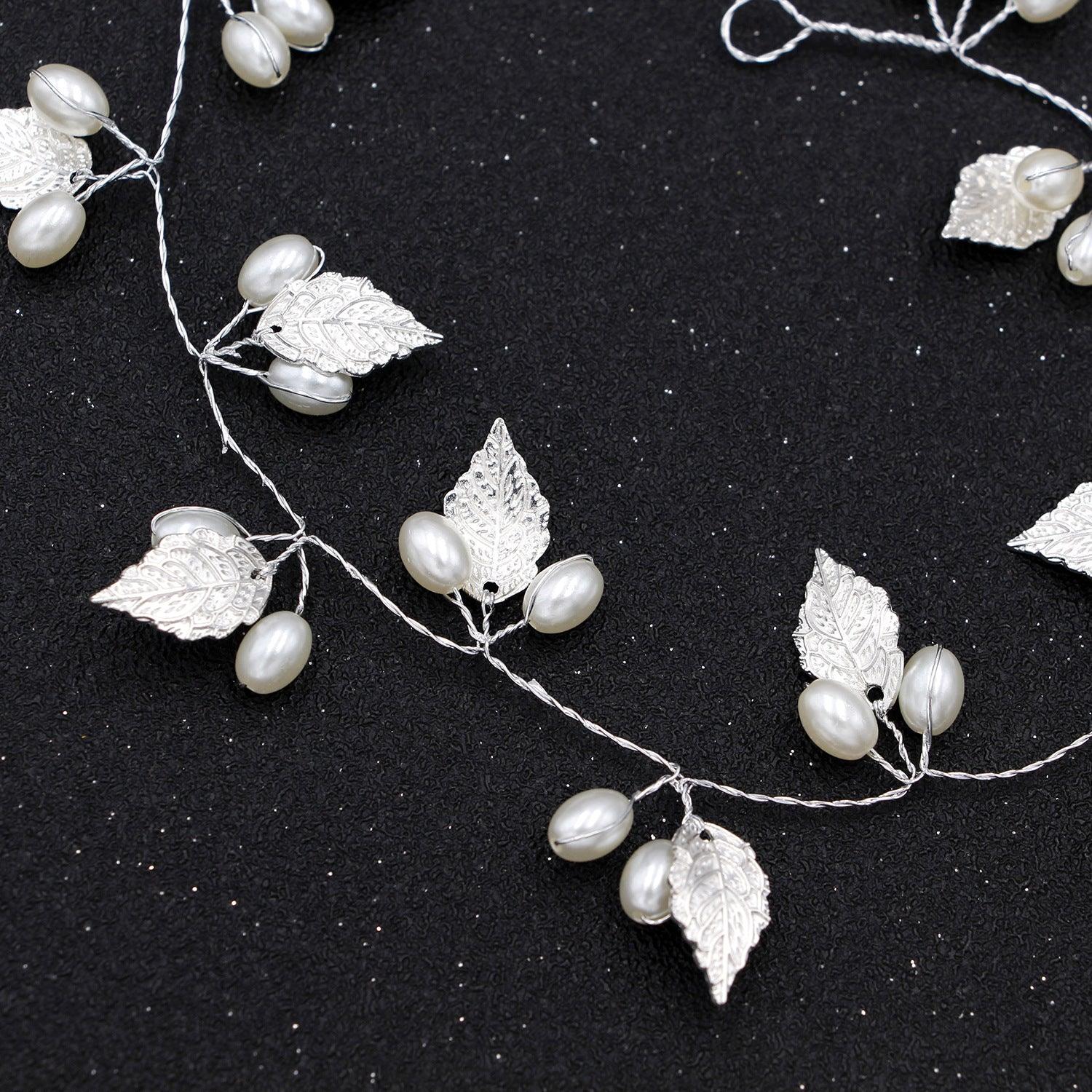 Crystal Pearl Bridal Tiaras Hairbands Hairpins Bridesmaid Diamante Hair Vine Accessories Wedding Jewelry 35cm Headwear Gorgeous Hair Accessories For Women