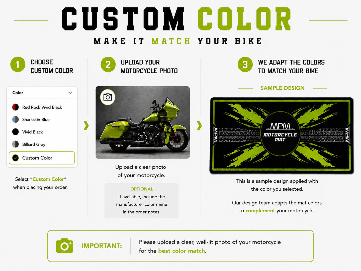 MPM Motorcycle Mat for Trike Motorcycle "Make The Street Your Own" - MM4320
