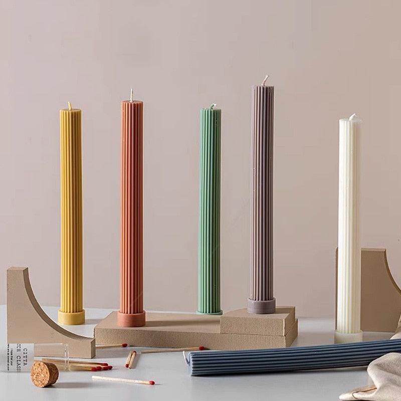 Cylinder DIY Soy Candle Home Decoration Handmade Scented Candles Aromatherapy Romantic Dinner Pillar Candles Clean Burning Dinner Candles for Wedding Home Décor Party Restaurant Spa Candles