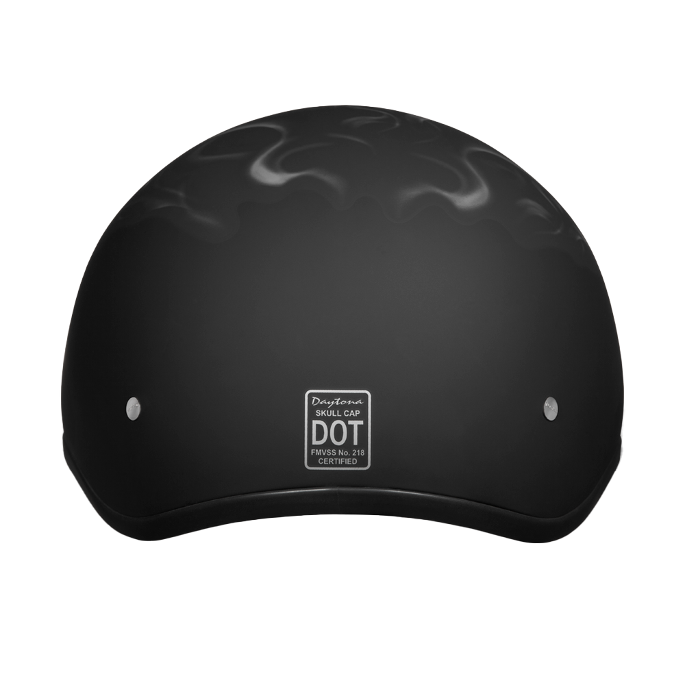 DOT Approved Daytona Motorcycle Half Face Helmet - Skull Cap Graphics for Men & Women, Scooters, ATVs, UTVs & Choppers - W/  Pistons Skull