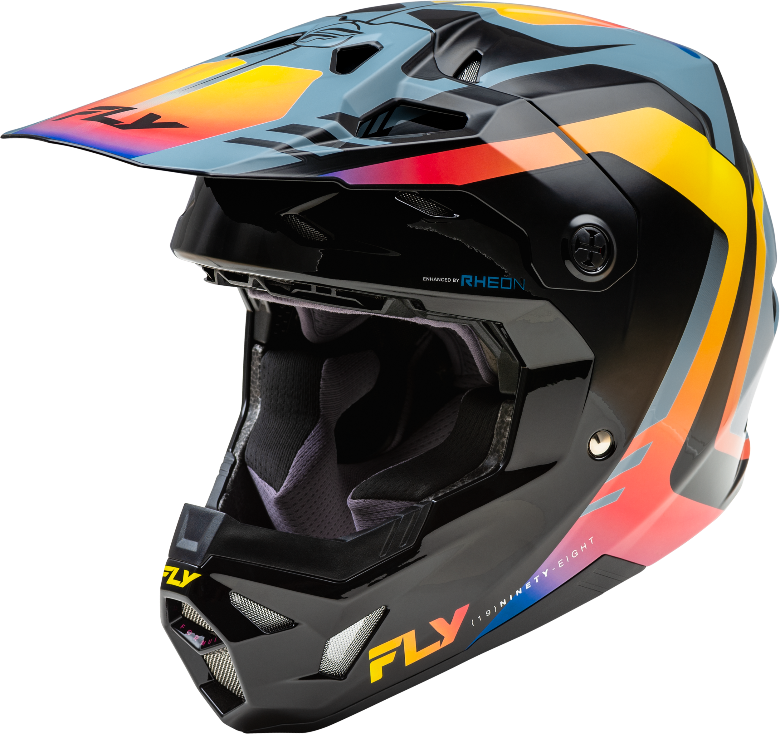 Fly Racing Yth Formula Cp Krypton Helmet Grey/Black/Electric Fade Yl 73-0038YL