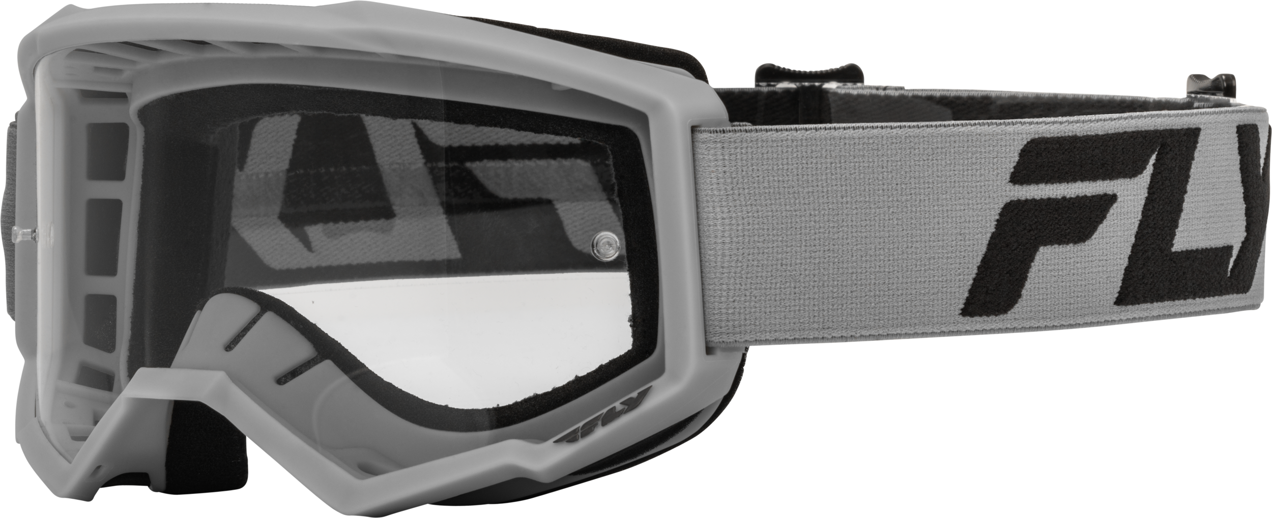 Fly Racing Focus Goggle Silver/Charcoal W/ Clear Lens 37-51157
