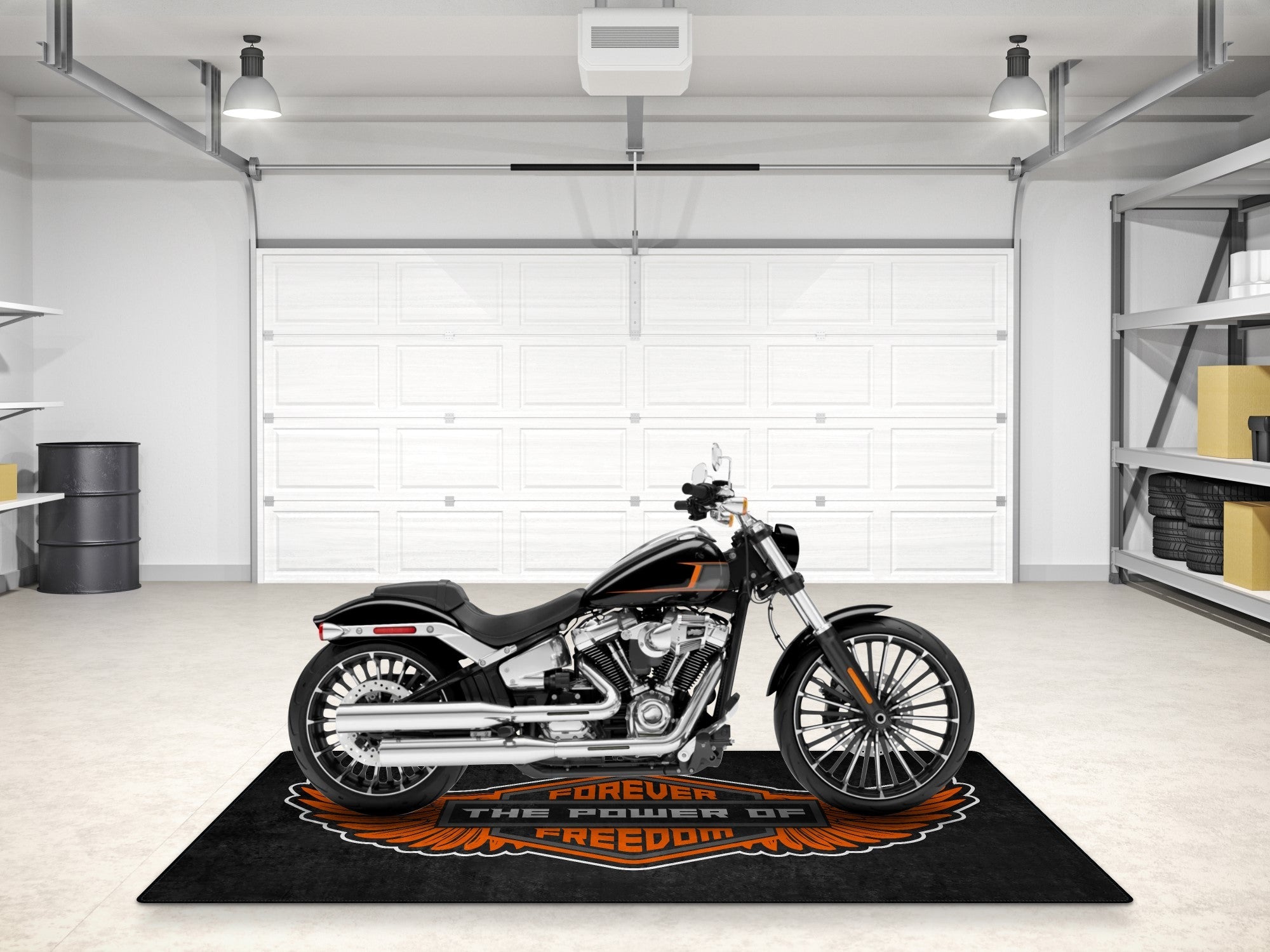 MPM Motorcycle Mat for Cruiser - Touring - Sport Motorcycle Wings " Forever The Power of Freedom " -  MM7102