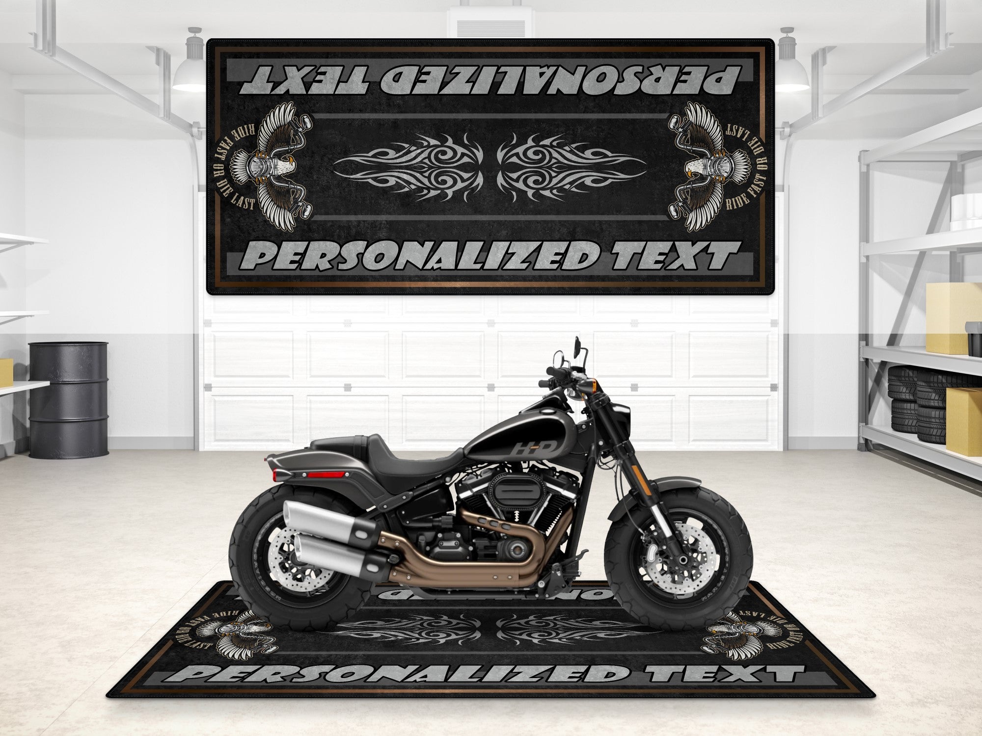 MPM Motorcycle Mat for Cruiser Motorcycle "Big Power, Big Style" - MM7305