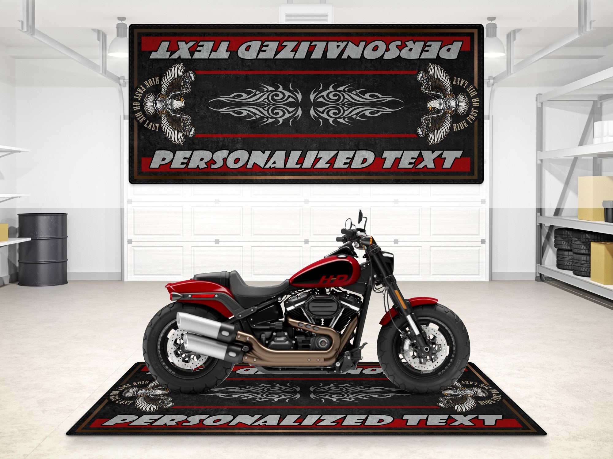 MPM Motorcycle Mat for Cruiser Motorcycle "Big Power, Big Style" - MM7305