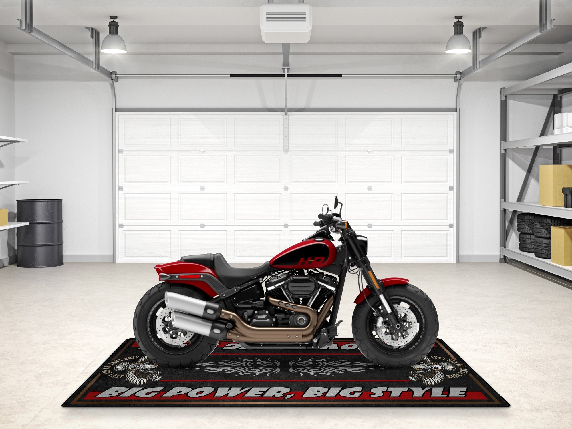 MPM Motorcycle Mat for Cruiser Motorcycle "Big Power, Big Style" - MM7305