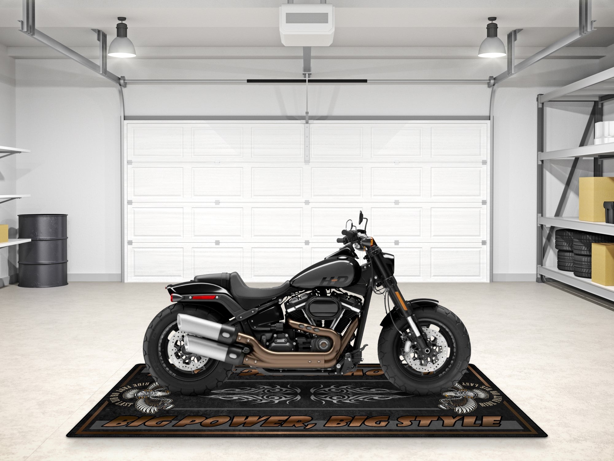 MPM Motorcycle Mat for Cruiser Motorcycle "Big Power, Big Style" - MM7305