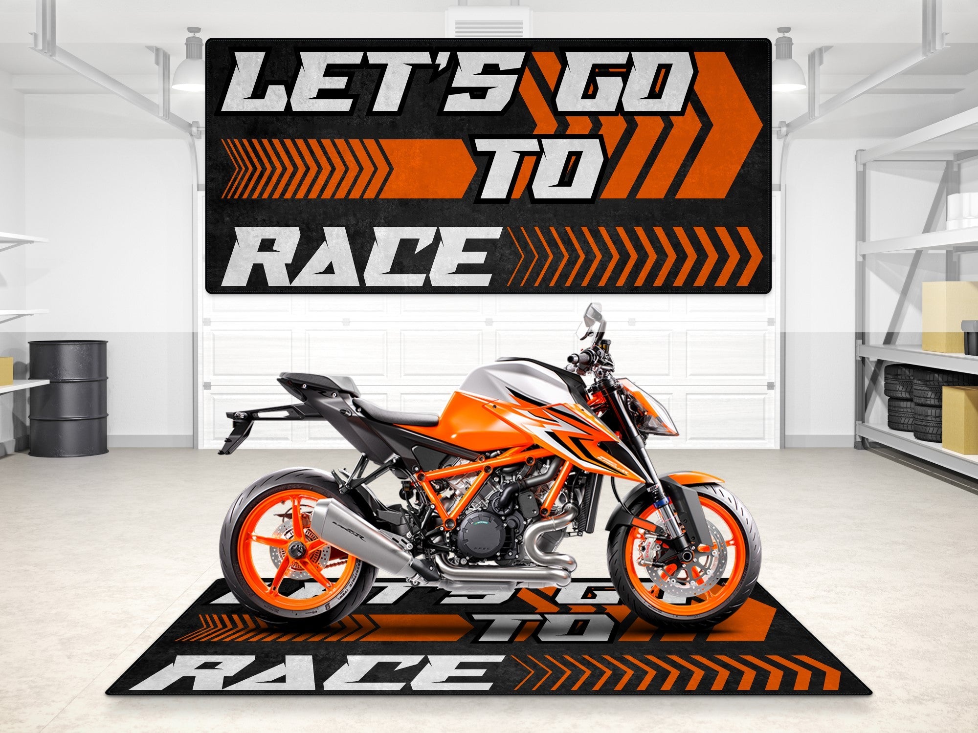 MPM Motorcycle Mat for KTM Motorcycle (Let's Go To Race) - MM7212