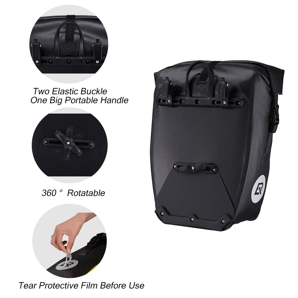 Ultra Large Capacity Bicycle Saddlebag in Black or Yellow