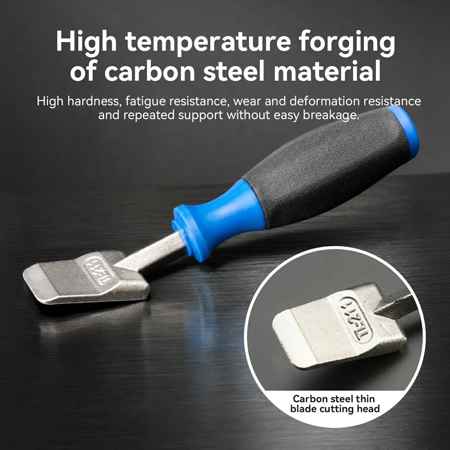 Disc Brake Piston Press Tool with Thin Wide Wedge Blade