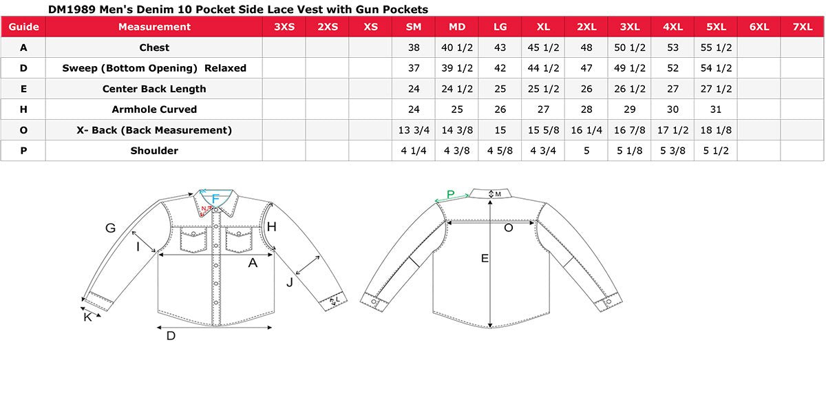 DM1989 Men's Blue Denim '10 Pocket' Motorcycle Bikers Rider Vest with Side Laces