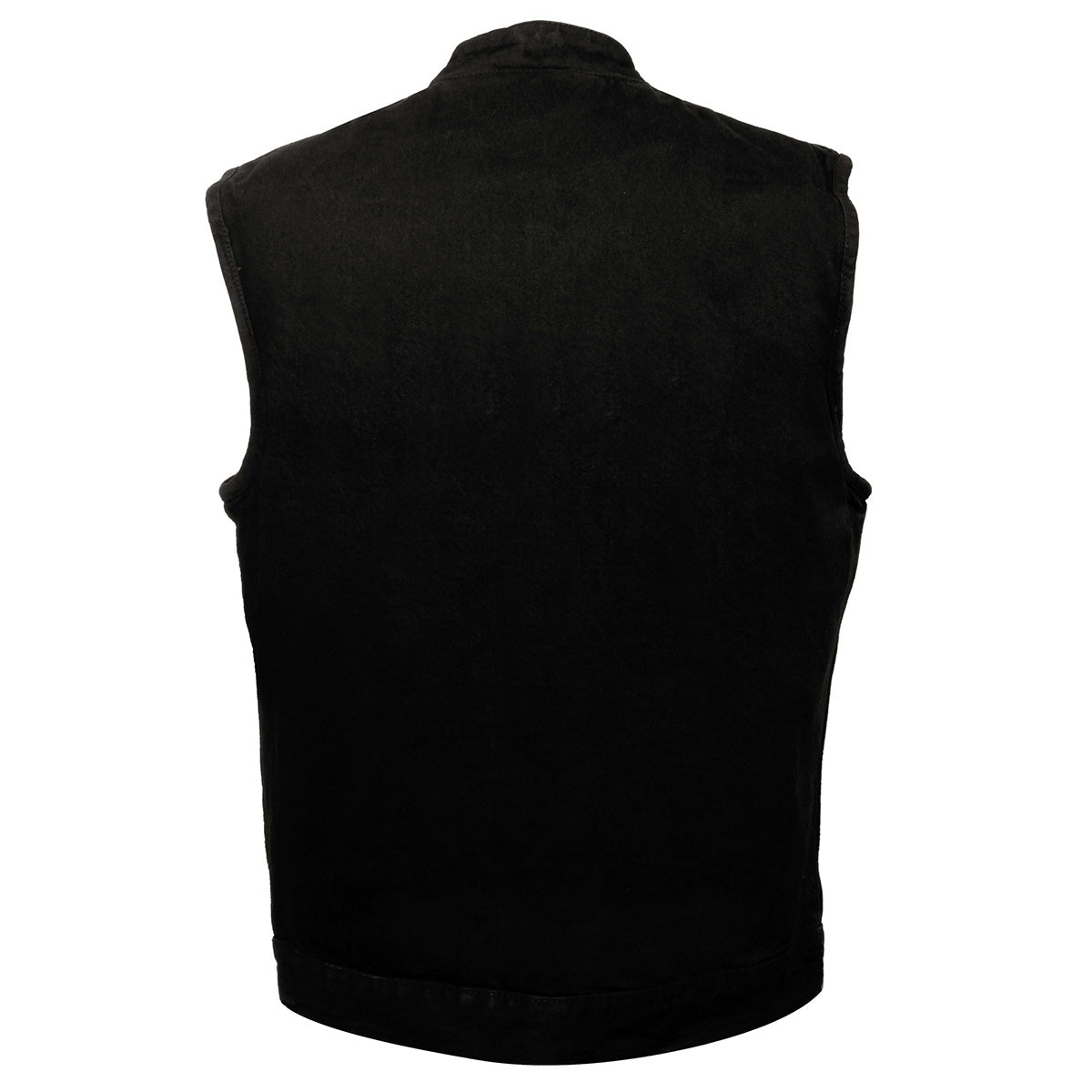 DM2238 Men's Classic Black Denim Club Style Vest with Snap Button Closure