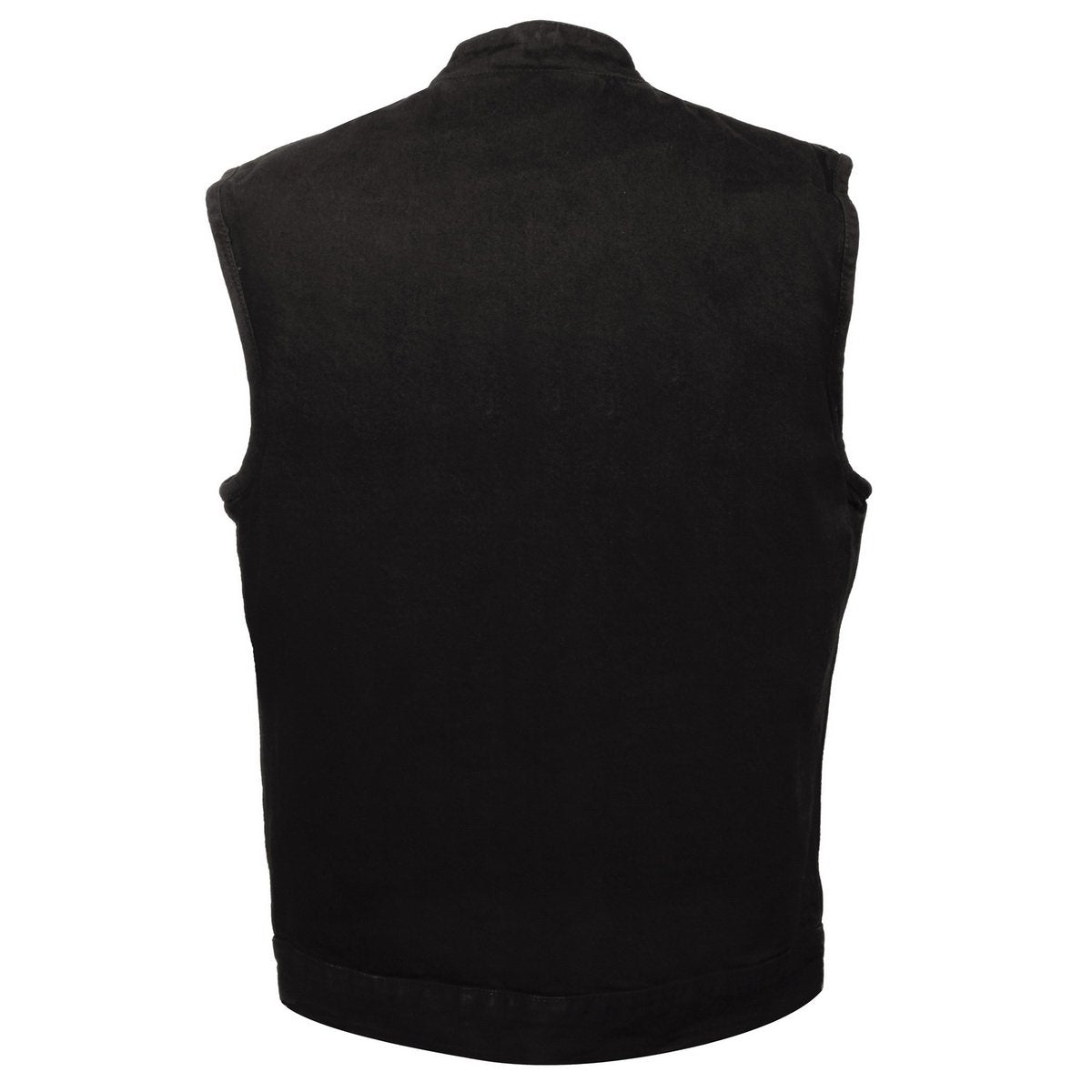 DM2238 Men's Classic Black Denim Club Style Vest with Snap Button Closure