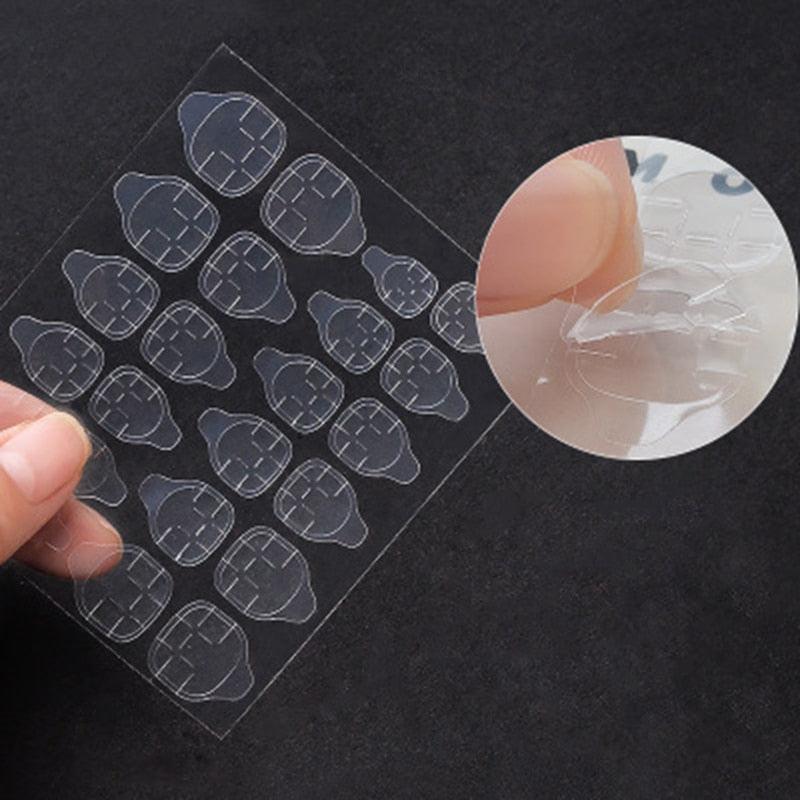 Double Sided False Nail Art Adhesive Tape Glue Sticker Tips Fake Nail Acrylic Manicure Gel Makeup Tool  Self Adhesive Nail Glue Sticker for False Nail Tips Waterproof Breathable Jelly Gel Nail Tape Glue Stickers for False Nails Tips