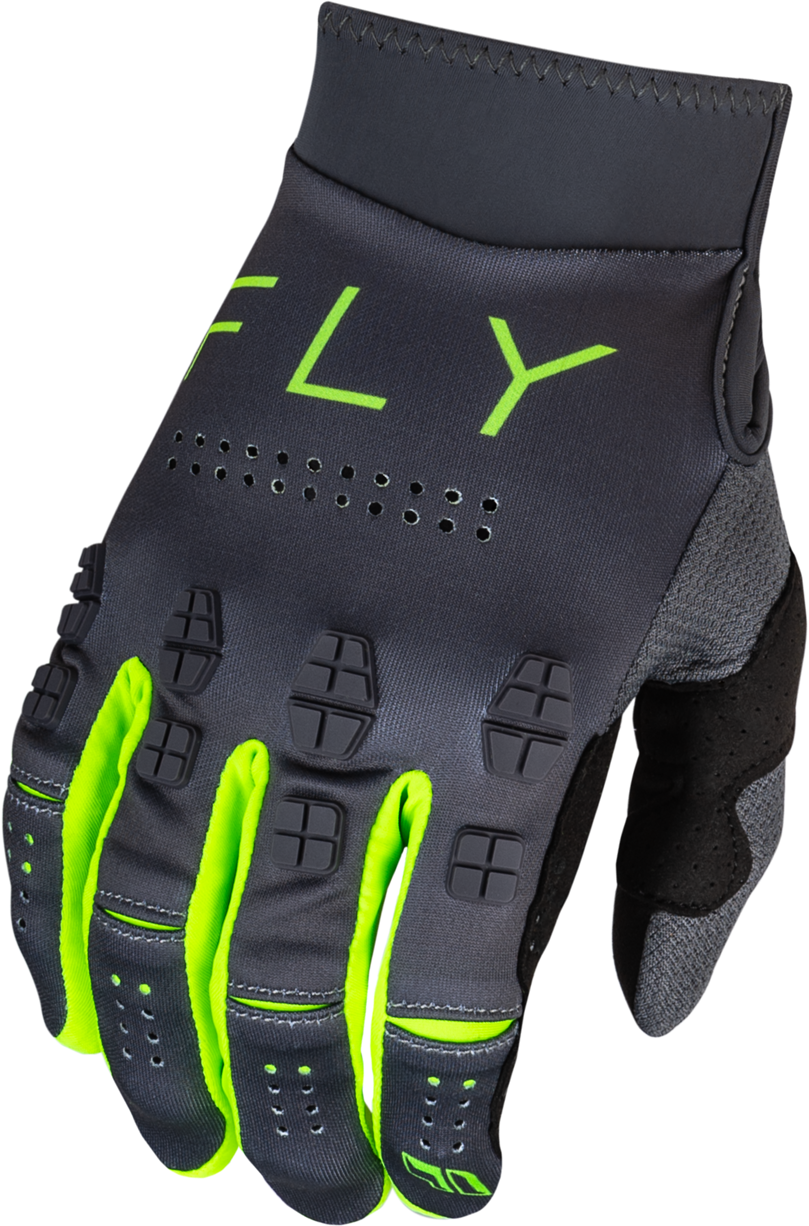 Fly Racing Evolution Dst Gloves Charcoal/Neon Green Md 377-111M