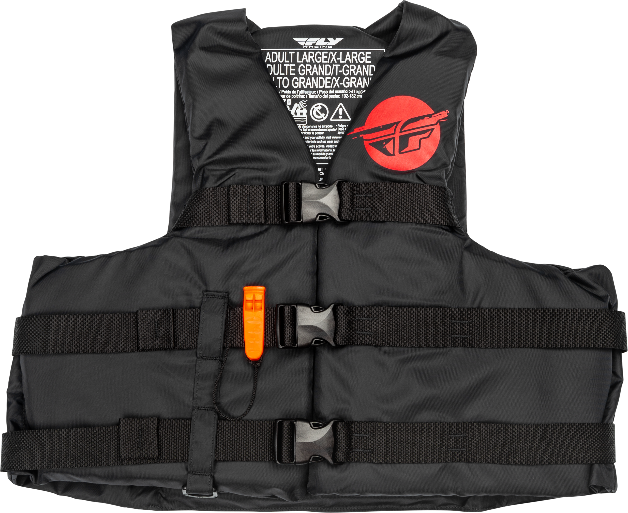 Fly Racing Nylon Flotation Vest Black/Red Lg/Xl 221-30410L