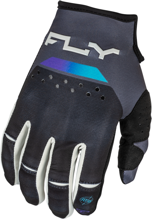 Fly Racing Kinetic Reload Gloves Charcoal/Black/Blue Iridium Lg 377-510L