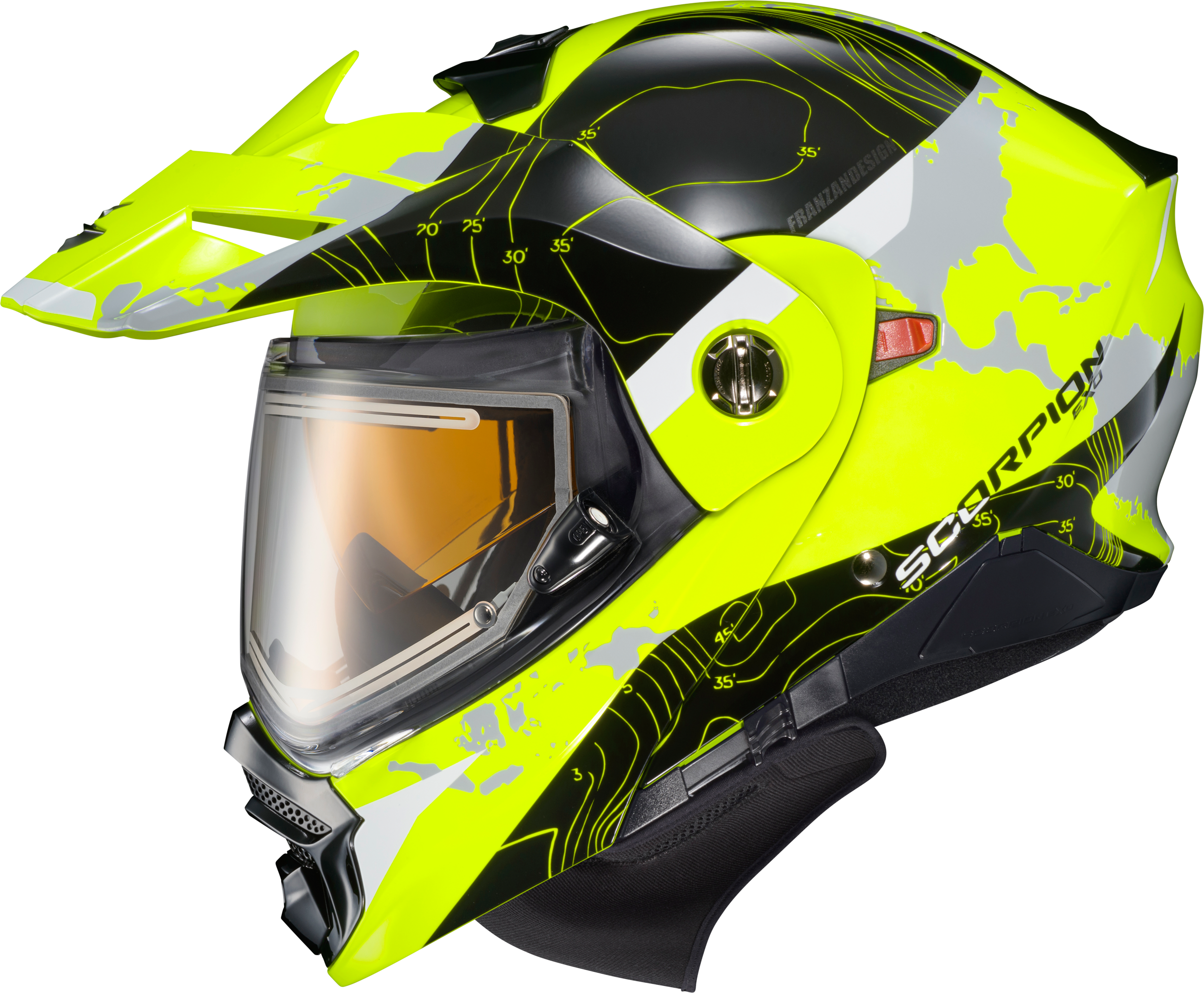 Exo-At960 Cold Weather Helmet Topographic Hi-Vis Md (Electr