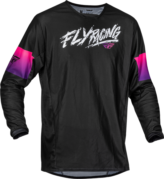 Fly Racing Yth Kinetic Mesh Khaos Jersey Black/Purple/Pink Ym 377-330YM
