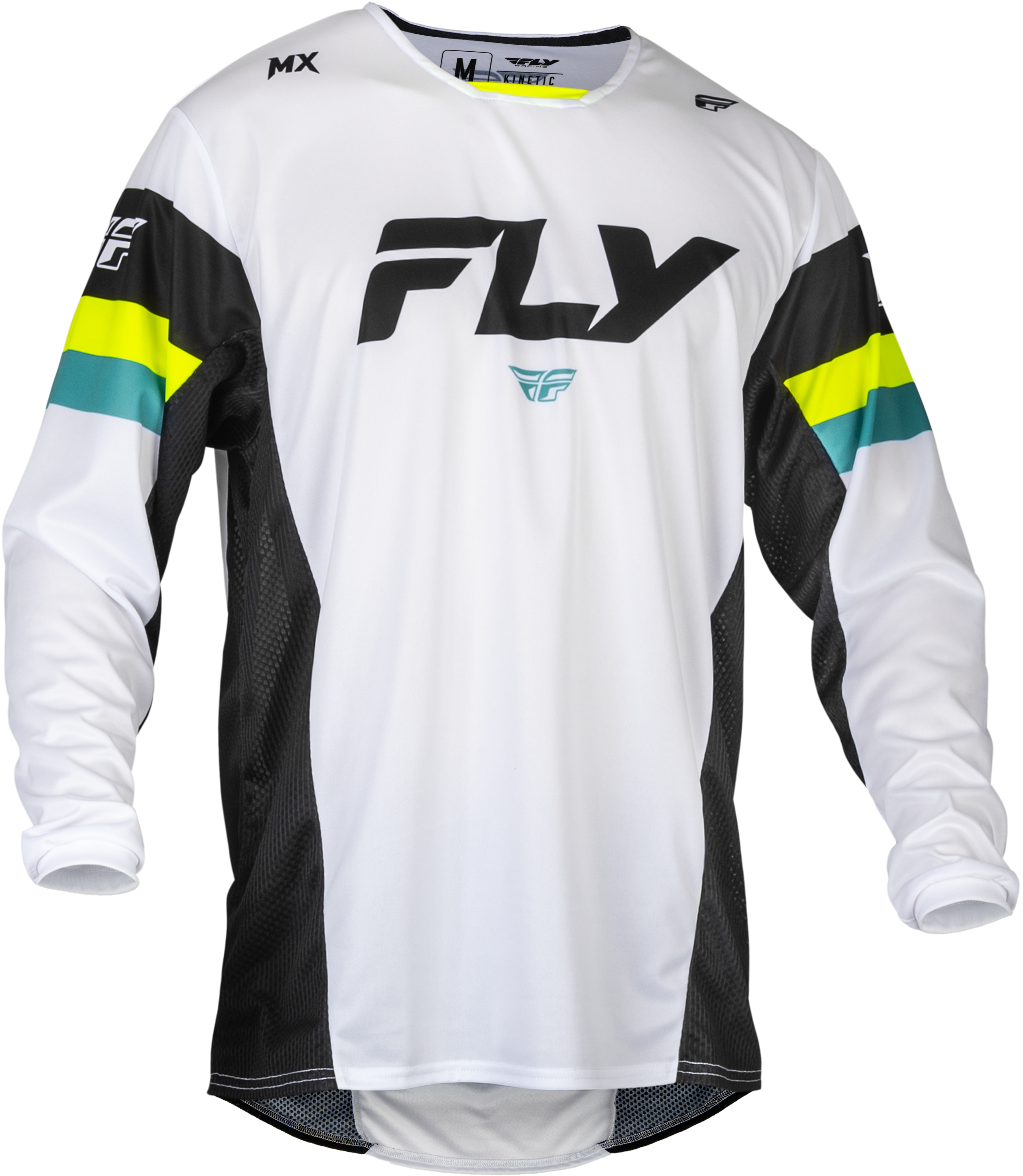 Fly Racing Kinetic Prix Jersey White/Black/Hi-Vis Xl 377-423X