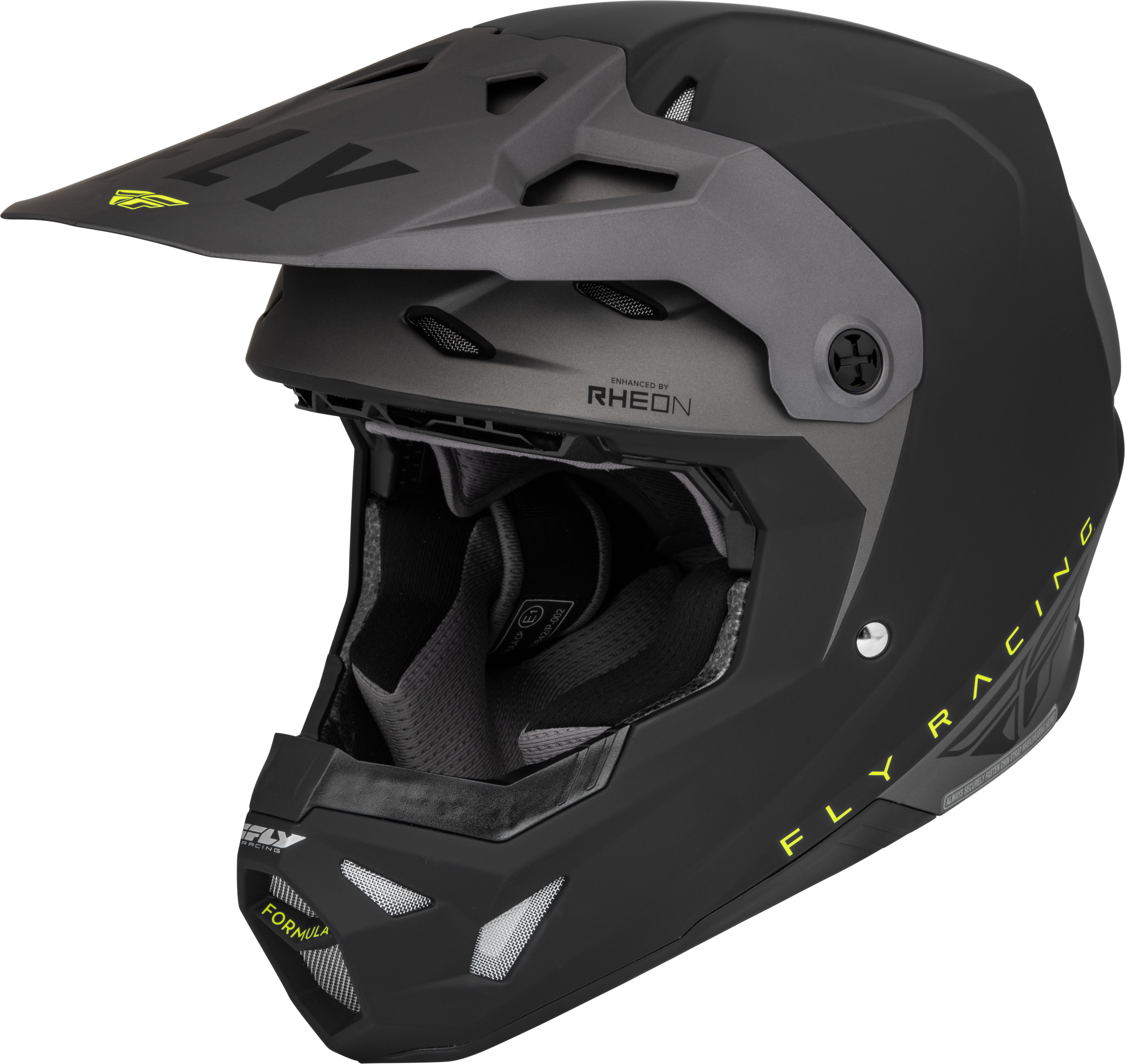 Fly Racing Youth Formula Cp Slant Helmet Matte Black/Grey/Hi-Vis Yl 73-0030YL