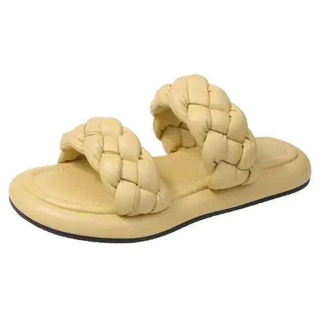 Elegant Solid Sandals Comfortable Women Summer Collection - Narrow Band Platform Cute Sandals Slippers Outfit indoor outdoor
