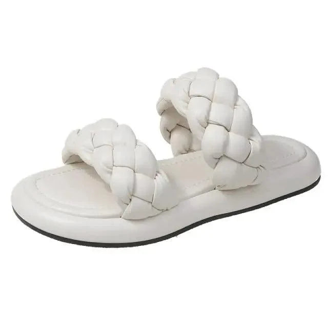 Elegant Solid Sandals Comfortable Women Summer Collection - Narrow Band Platform Cute Sandals Slippers Outfit indoor outdoor