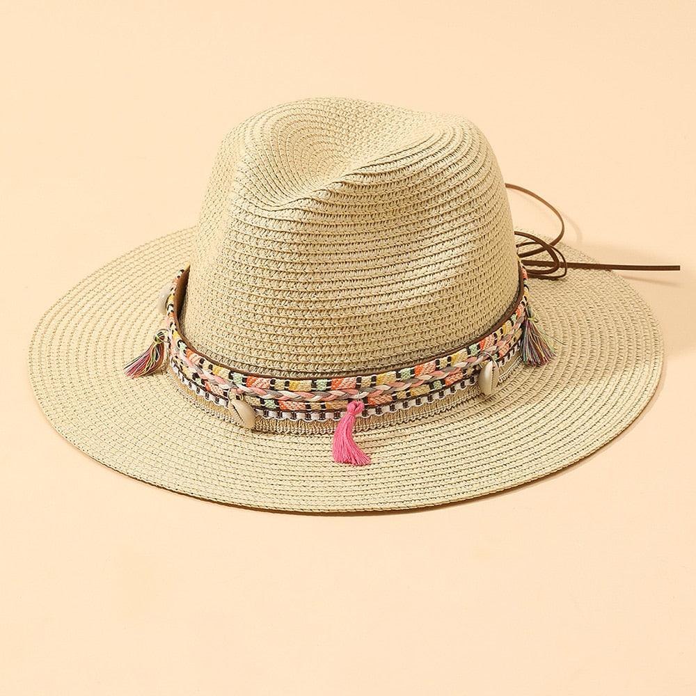 Elegant Tassel Beach Hats For Women Women's Bucket Sun Hat Max Sun Protection Holiday Hats Ladies Sun Hat Summer Straw Hats UV Protection Foldable Travel One Size Hat Modern Summer Fedoras For Party