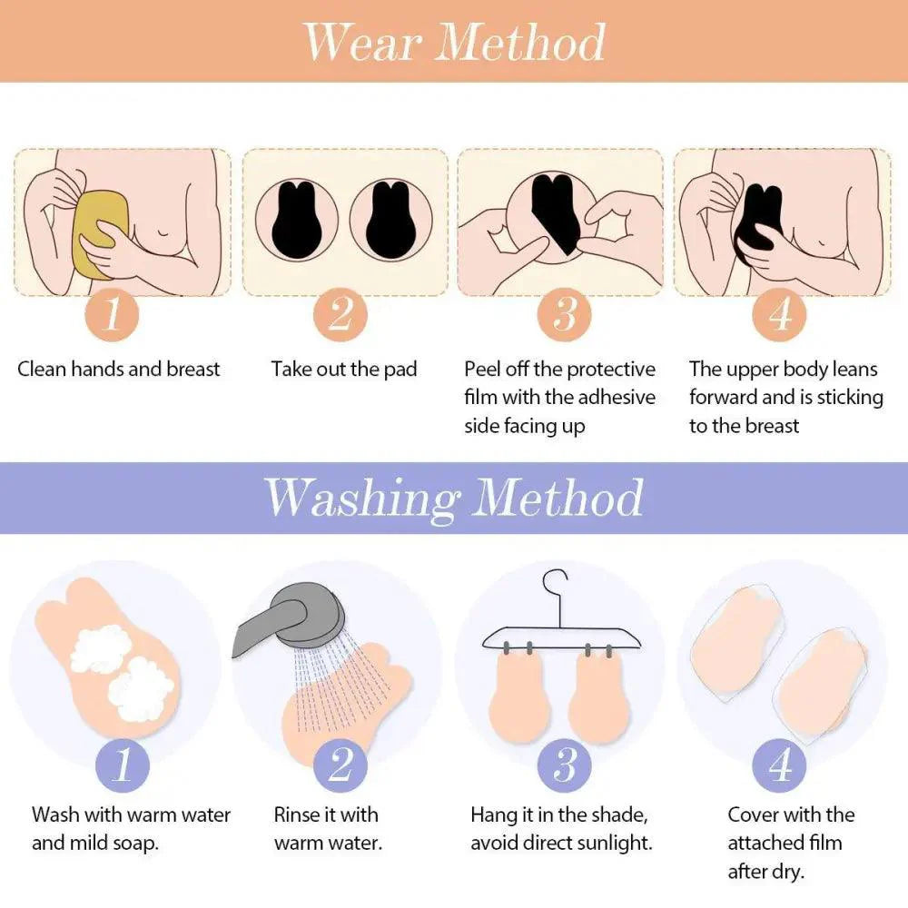 Elegant Women's Invisible Bra Super Push Up Seamless Self-Adhesive Sticky Wedding Party Front Strapless 8 10 12.5cm Cup Fly Bras