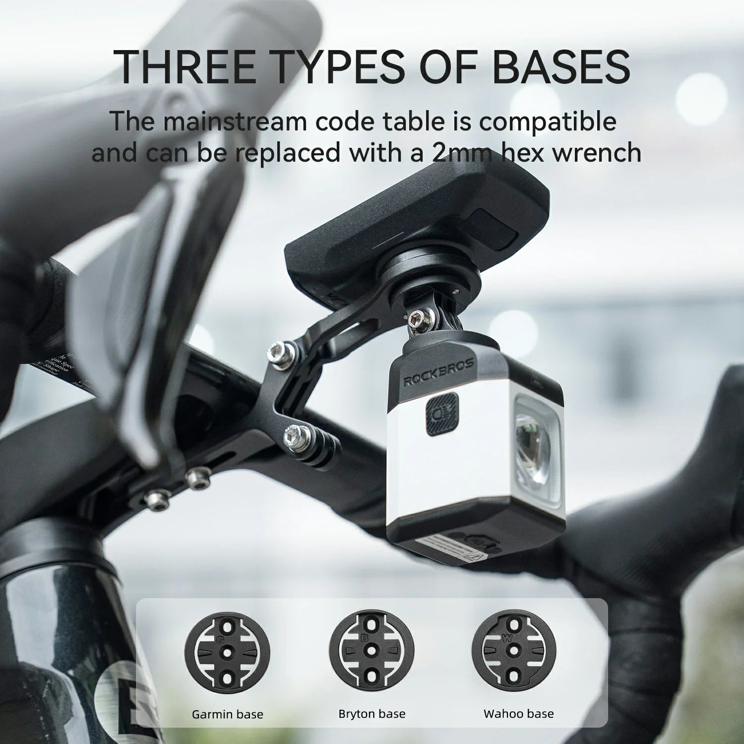 Bike Mount Extension Base for Bike Computer, Light & Action Camera