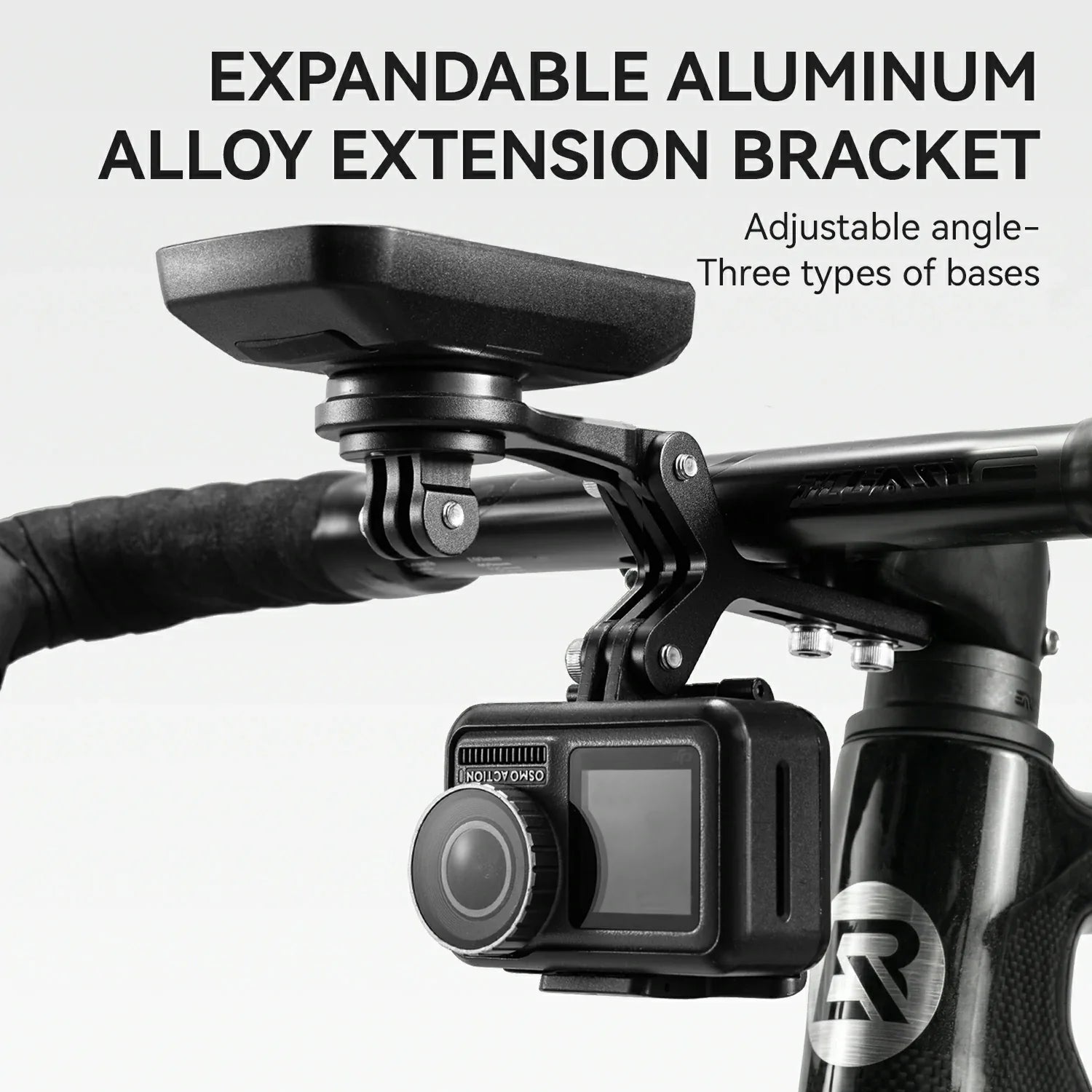 Bike Mount Extension Base for Bike Computer, Light & Action Camera