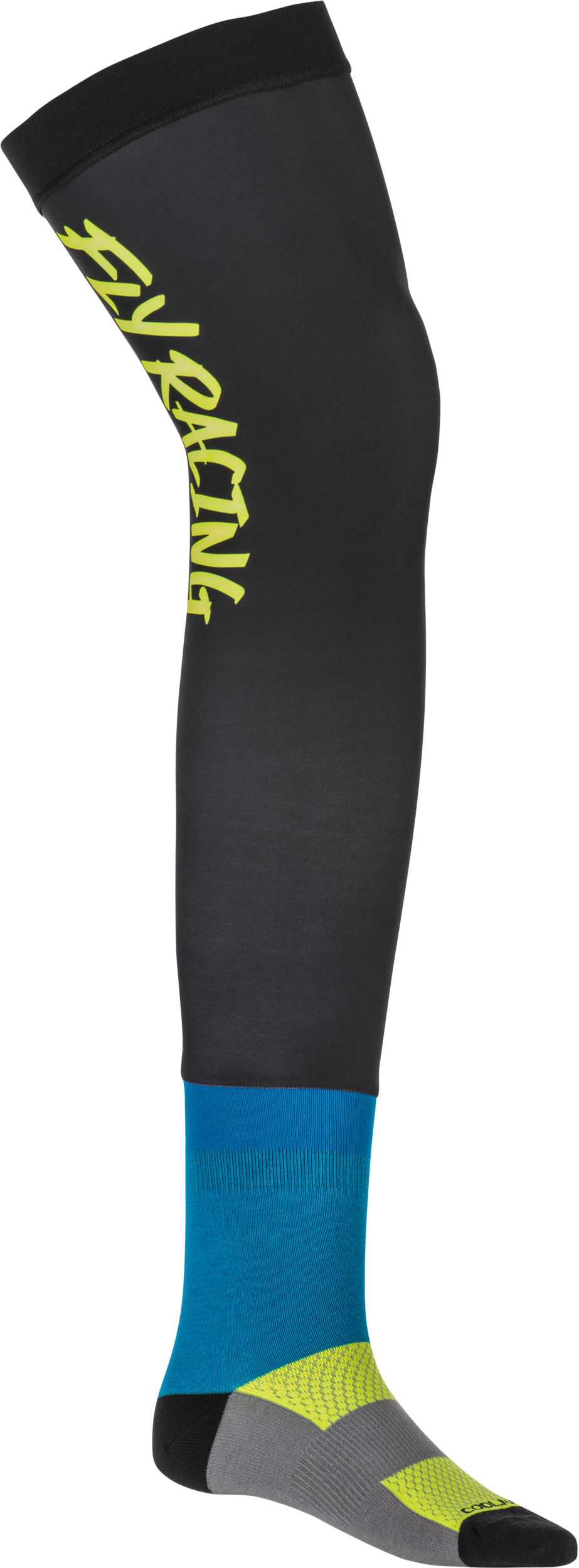 Fly Racing Knee Brace Socks Hi-Vis/Black/Blue Sm/Md 350-0448S
