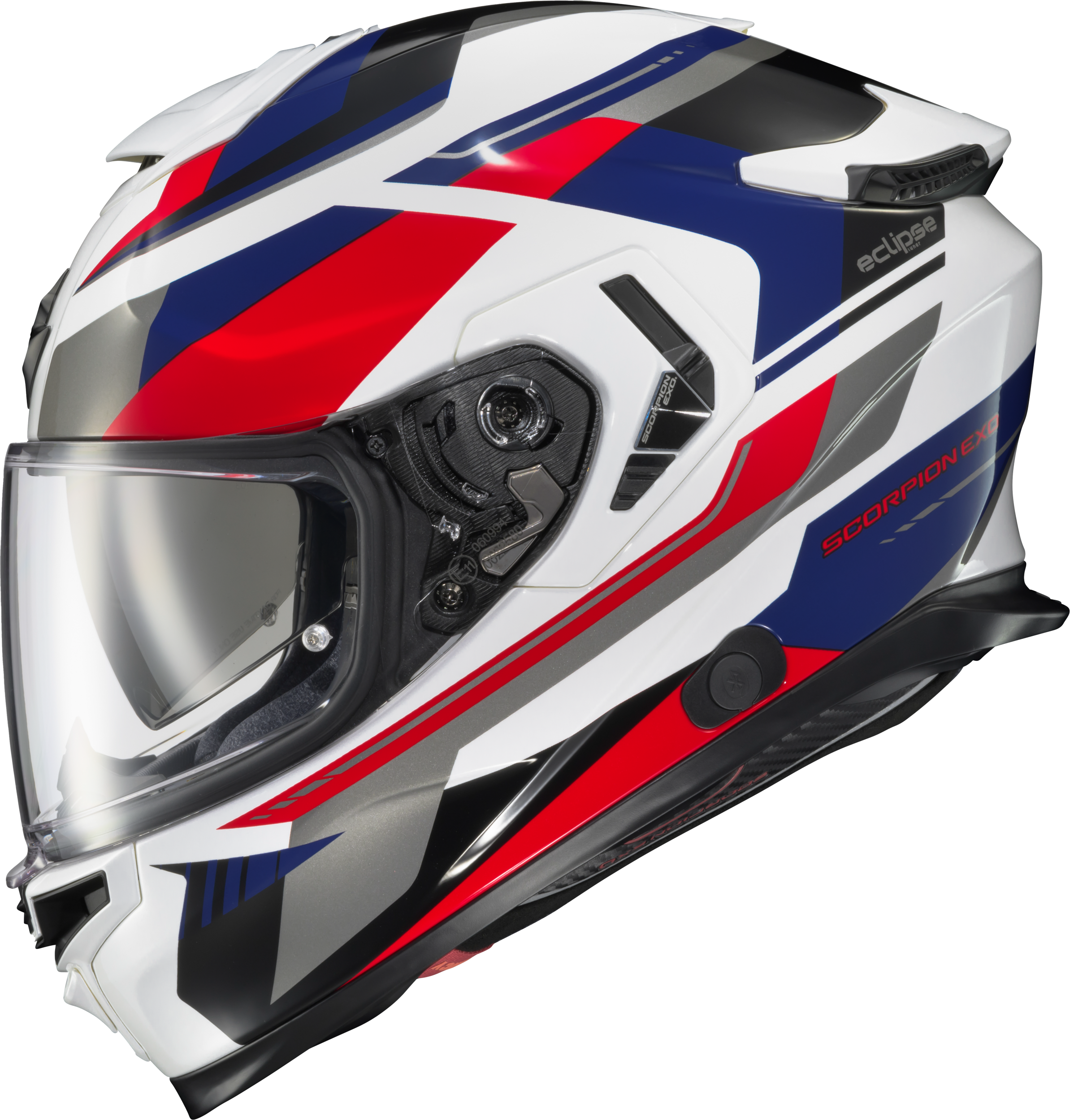 Exo-Eclipse Full Face Helmet Lunar White/Red/Blue Sm