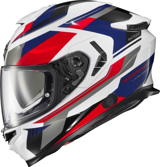 Exo-Eclipse Full Face Helmet Lunar White/Red/Blue Sm