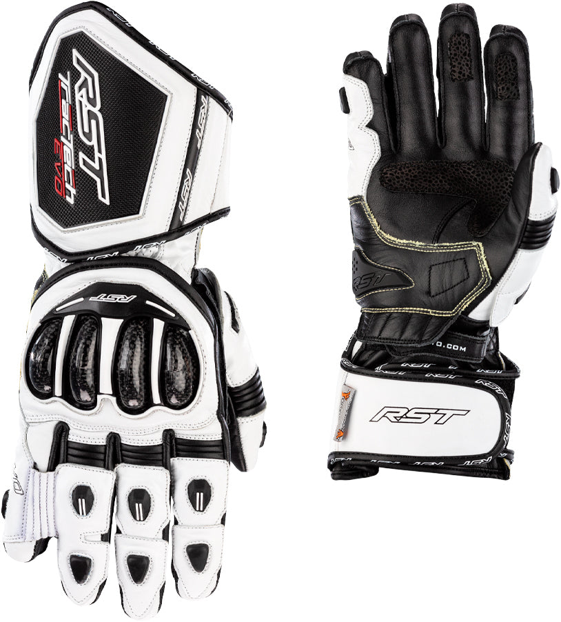 RST Womens Tractech Evo 4 Ce Glove White/Black Leather Xl 556-3495309