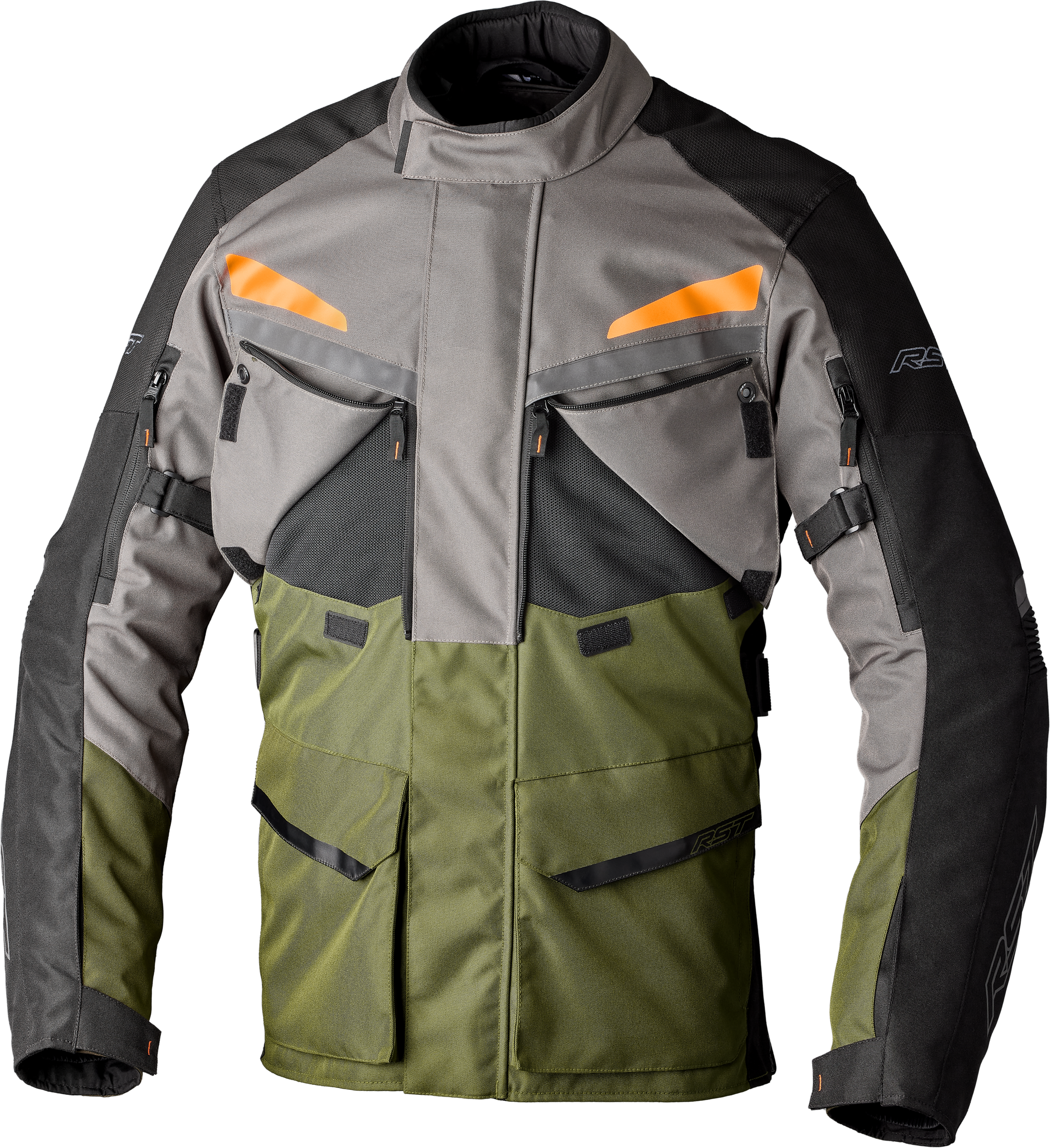 RST Maverick Evo Ce Jacket Khaki/Grey/Orange Textile Lg 556-3198444